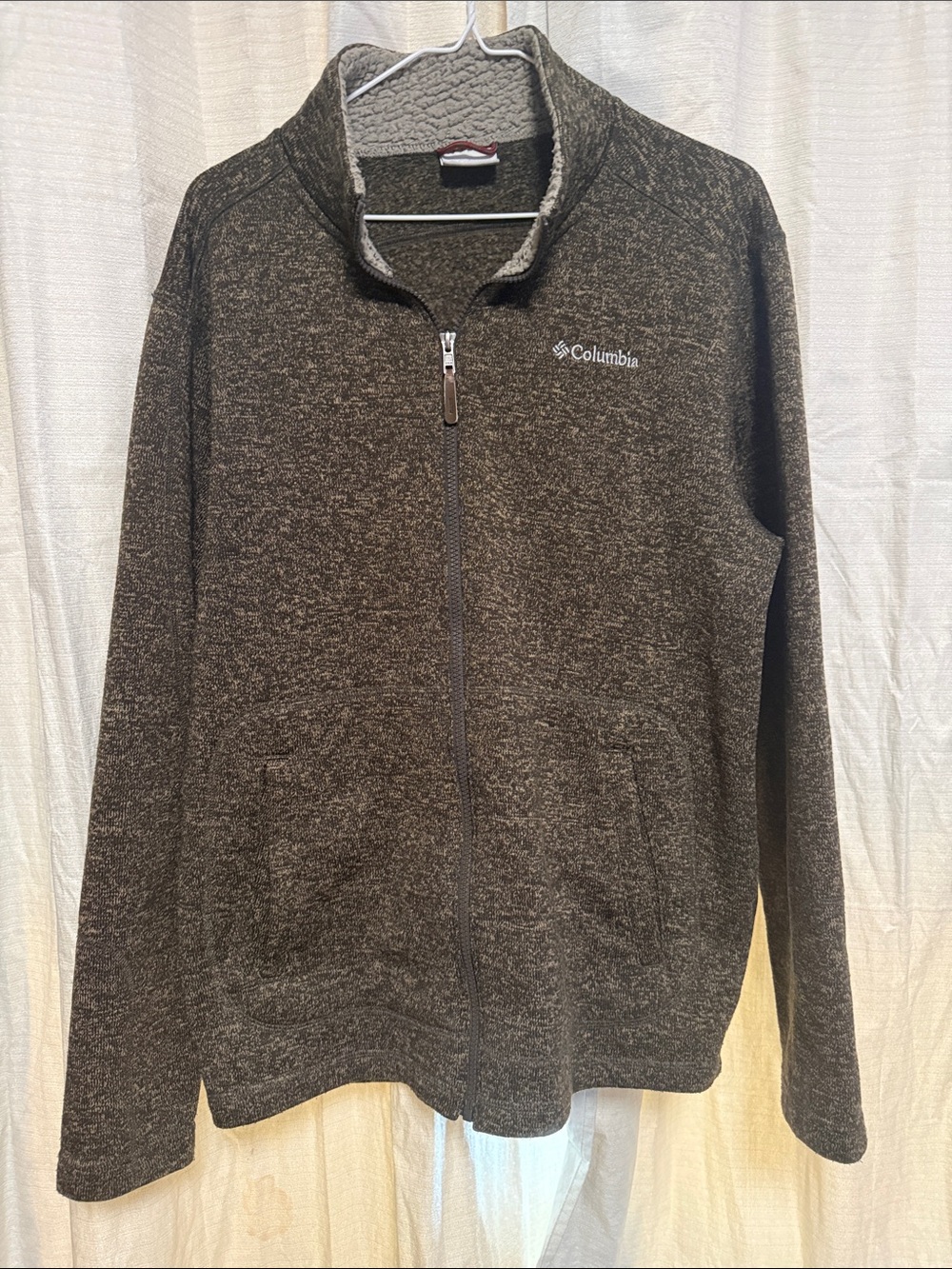Columbia Men's Full-Zip Heathered Charcoal Sweater Jacket